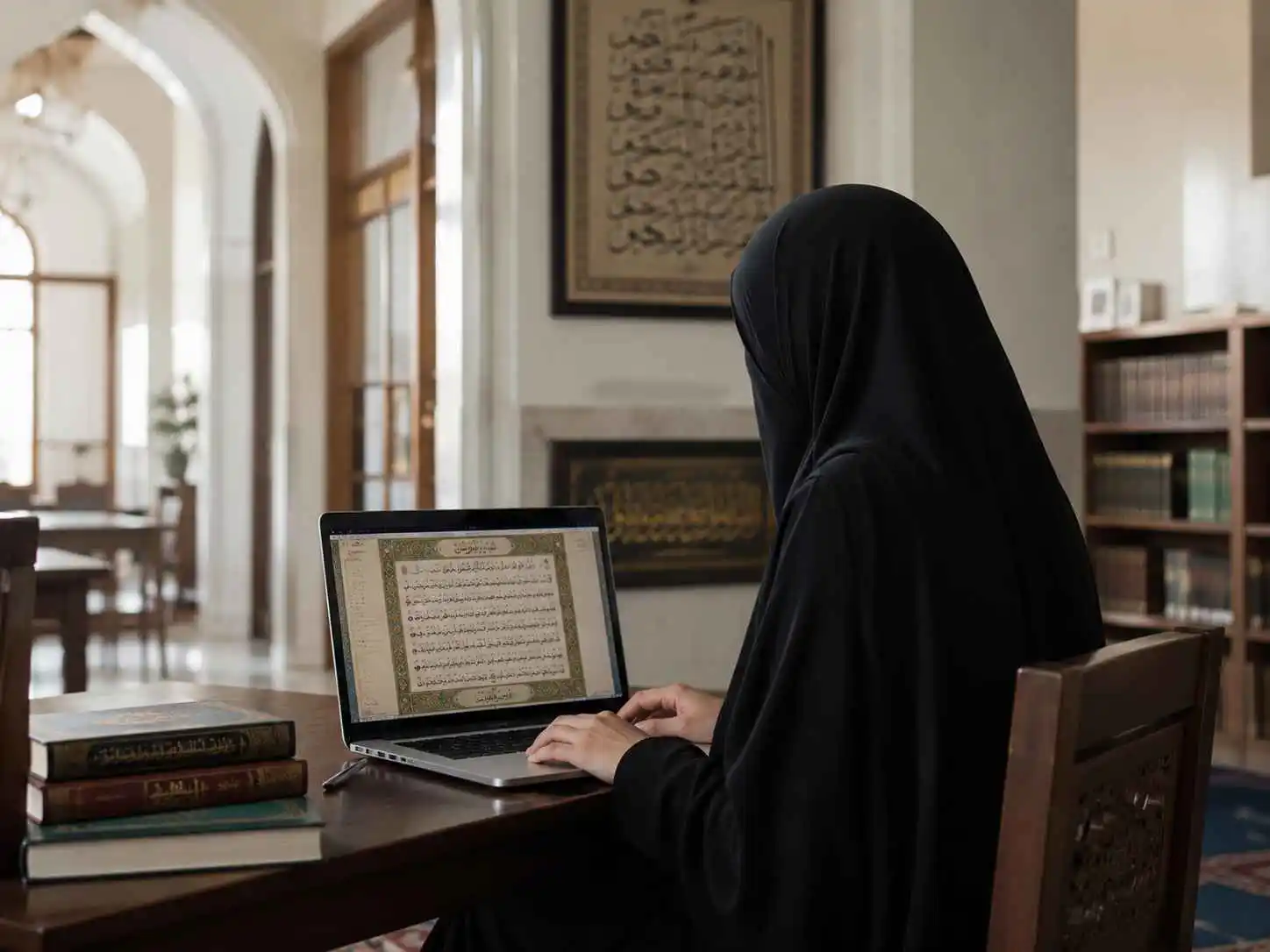 Female Quran teacher UK teaching a student one-to-one