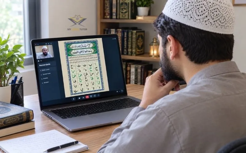 Adult learning Noorani Qaida online as a beginner